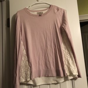 very cute pink and lace sweater!